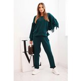 Kesi Włoski Women's butter set with fringes on the sleeves teal | shoptok.hr