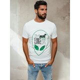DStreet T-shirt męski z nadrukiem biały | Shoptok.si