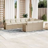  10-dijelni set vrtnih sofa s jastucima bež od poliratana | shoptok.hr