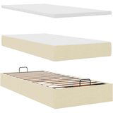 vidaXL Otomanski posteljni okvir z vzmetnico krem 80x200 cm blago, (21610489) | Shoptok.si