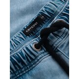 Ombre Men's short denim shorts with decorative stitching - light blue | Shoptok.si