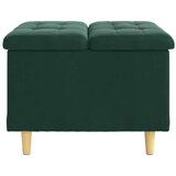  Otoman za pohranu s jastukom Tamnozelena 60 x 60 x 45 cm Baršun - Tamnozelena 60 cm Baršun | shoptok.hr