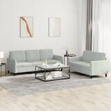  2-dijelni set sofa s jastucima svjetlosivi baršunasti | shoptok.hr