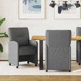 vidaXL Jedilni stoli s kolesi 2 pcs Temno siva 57 x 67 x 95 cm blago | Shoptok.si