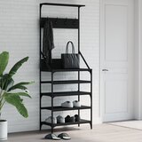 vidaXL Stalak za odjeću sa spremištem za cipele crni 70 x 34 x 184 cm Cijene