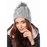 Fasardi Winter hat with a pompom, dark gray