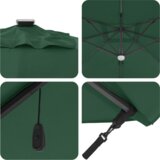 vidaXL Zeleni suncobran s cantileverom Zeleni Poliester, Metal Velik | shoptok.hr