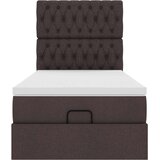 vidaXL Otomanski posteljni okvir z vzmetnico rjav 100x200 cm blago | Shoptok.si