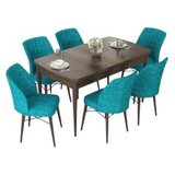 Hanah home set trpezarijski sto i 6 stolica nef baroque turquoise | ePonuda.com