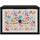  Wall-mounted noćni ormarić MAINZ Crni hrast 36 x 33 x 25 cm - Crni hrast Cvjetni uzorak 1 | shoptok.hr