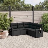  The Living Store Vrtna sedežna garnitura 5-delna z blazinami črn poli ratan - Vrtna Sedežna Garniture, (21459175) | Shoptok.si