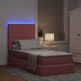  LED krevet za pohranu s madracem Ružičasta 90 x 200 cm Baršun | shoptok.hr
