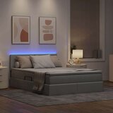  Krevet S LED lampica Svijetlo siva 140 x 190 cm tkanina | shoptok.hr