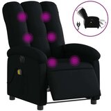  Električni masažni naslonjač od tkanine crni | shoptok.hr