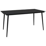  Vrtni blagovaonski stol crni 150 x 80 x 74 cm čelik i staklo | shoptok.hr