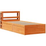 vidaXL Posteljni okvir z vzglavjem voščeno rjava 90x190 cm borovina, (21322056) | Shoptok.si