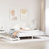 vidaXL Posteljni okvir brez vzmetnice bel 180x200 cm trdna borovina | Shoptok.si