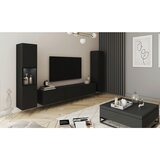 MID.YOU Dnevni Regal Berlin Iii, Črna Mat, Osvetlitev, 3-Delni | Shoptok.si