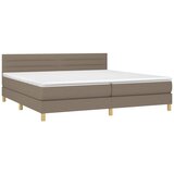  box spring s madracem LED smeđesivi 200x200 cm tkanina | shoptok.hr