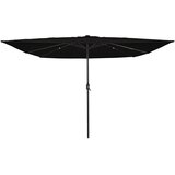 vidaXL Kutni vrtni suncobran s LED svjetlima 295x245 cm Crna | shoptok.hr
