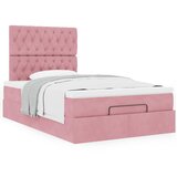  Okvir za krevet s madracima ružičasti 120 x 190 cm baršunasti | shoptok.hr