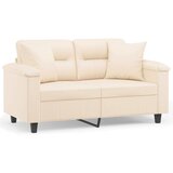 vidaXL Dvosjed s jastucima bež 120 cm tkanina od mikrovlakana | shoptok.hr