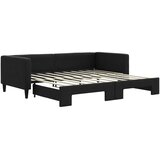  Dnevni krevet na razvlačenje crni 90 x 190 cm od tkanine | shoptok.hr