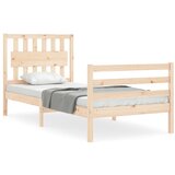 Maison Chic Posteljni okvir - Enojna postelja - Postelja za odrasle z vzglavjem 90x200 cm trden les-J9277, (21769937) | Shoptok.si