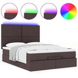  Otomanski krevet s madracem i LED tamnosmeđi 140x190 cm tkanine | shoptok.hr