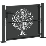  Vrtna vrata Crna 110 x 105 cm Čelik s praškastim premazom | shoptok.hr