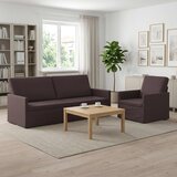 Set sofe 2 pcs Tamno smeđa Tkanina Slike