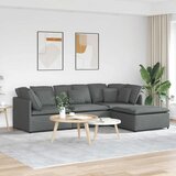 Modularna sofa s podnožjem i jastucima, tkanina, tamno siva | shoptok.hr