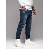 Ombre Men's denim jogger pants with rips and zippers - dark blue | Eponuda.ba