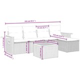  6-dijelni set vrtnih sofa od poliratana s jastucima crni | shoptok.hr