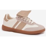 Boto Low Women's Sneakers With Turned Tongue Beige Ardira | Shoptok.si