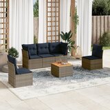 vidaXL 6-dijelni set vrtnih sofa od poliratana s jastucima sivi | shoptok.hr