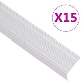 vidaXL Rubnjaci za stepenice L-oblik 15 kom aluminijski 90 cm srebrni cijene