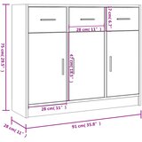  Komoda sivog hrasta sonome 91x28x75 cm od konstruiranog drva | shoptok.hr