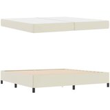  Krevetna konstrukcija s madracem Krema 200 x 200 cm tkanina | shoptok.hr