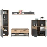 MID.YOU Dnevni Regal Mason, 4-Delno, Siva, Barva Hrasta | Shoptok.si