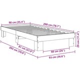 vidaXL posteljni okvir brez vzmetnice 90x200 cm masivni les hrast | Shoptok.si