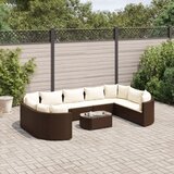 vidaXL 10-dijelni set vrtnih sofa od poliratana s jastucima smeđi | shoptok.hr