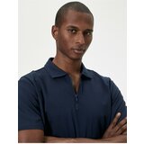 Koton Polo Neck T-Shirt Half Zipper Short Sleeve Cotton cene