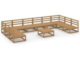  Vrtna sedežna garnitura 11-delna trdna borovina, (20999039) | Shoptok.si