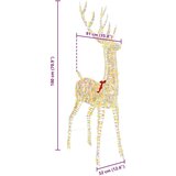 vidaXL 3D jelen Toplo bela 180 cm PET | Shoptok.si