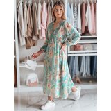 DStreet Sukienka one size midi w kwiatki LILOVIE miętowa | Shoptok.si