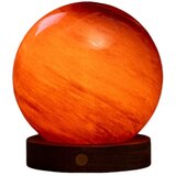 Gingko LED namizna svetilka v temni naravni barvi s steklenim senčilom (višina 13 cm) Sand Storm – u
