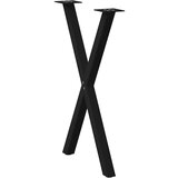 vidaXL noge za jedilno mizo x-oblika 2 kosa črna 60x(72-73) cm jeklo | Shoptok.si