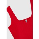Marisse Red Ribbed Top | ePonuda.com