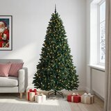  Umjetno božićno drvce tamnozeleno s kuglicama 300 cm - Tamnozelena Ø 138 x 300 cm s 300 LED dioda i crnim lopticama | shoptok.hr
